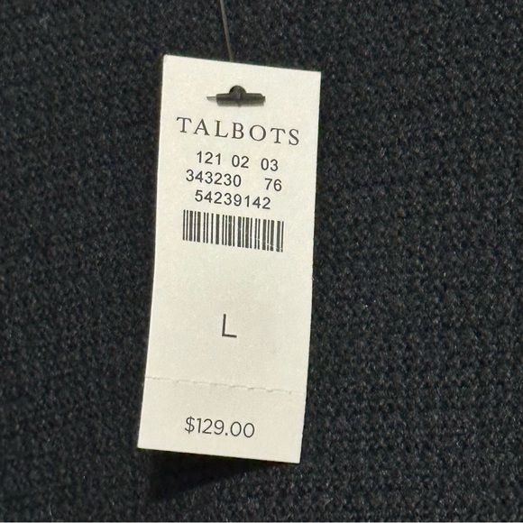 Talbots NWT Open Front Black Mid Length  Ribbed Knit Cotton Blend Cardigan - Picture 9 of 10